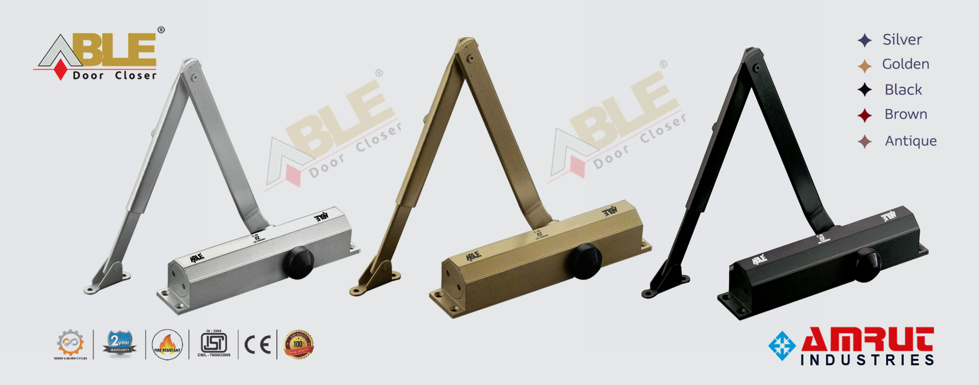 Aluminium Boldy Hydraulic Door Closer Manufacturers - Suppliers Rajkot - Gujarat - India