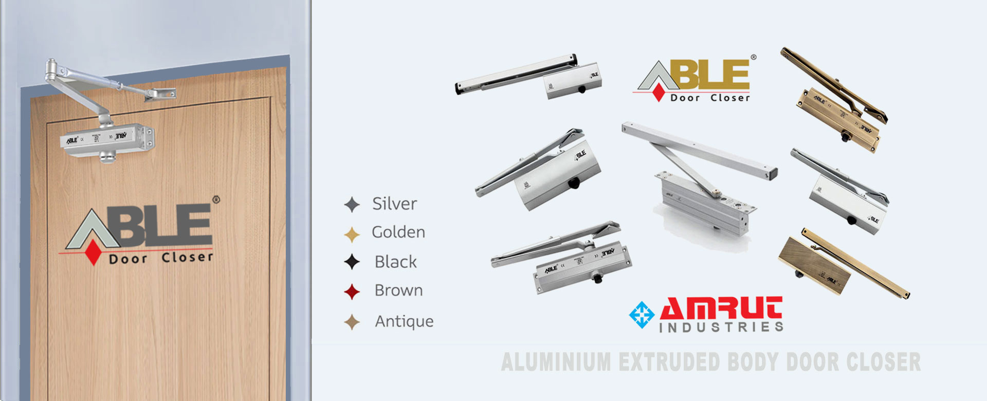 Aluminium Boldy Hydraulic Door Closer Manufacturers - Suppliers Rajkot - Gujarat - India