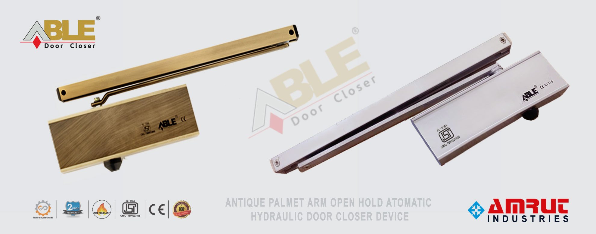 Palmet Hydraulic Door Closer - Self Close Device Manufacturers - Suppliers Rajkot - Gujarat - India
